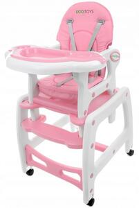 Детски многофункционален стол за хранене 3в1 ECOTOYS HC-223 PINK