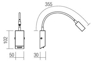 Redo 01-1195 - LED Гъвкав малка лампа HELLO LED/3W/230V хром