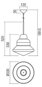 Redo 01-1771 - Пендел AMNO 1x/E27/42W/230V Ø 33 см сив