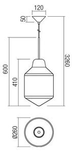 Redo 01-1772 - Пендел AMNO 1x/E27/42W/230V Ø 26 см бежов