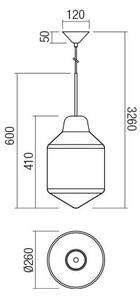 Redo 01-1773 - Пендел AMNO 1x/E27/42W/230V Ø 26 см сив