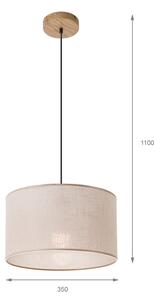 Brilagi - LED Пендел ANTHONY 1xE27/60W/230V дъб/бежов
