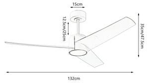 ZEVENTI - LED таванен вентилатор ORVIETO LED/18W/230V Wi‑Fi Tuya бял + дистанционно управление
