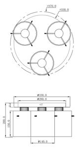 Globo 15904-3D - Плафон TULIVAR 3xE27/40W/230V