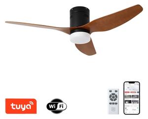 ZEVENTI - LED таванен вентилатор PADUA LED/18W/230V Wi-Fi Tuya черен/кафяв + дистанционно