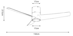ZEVENTI - LED Таванен вентилатор BARROSA LED/18W/230V Wi-Fi Tuya бял + ДУ