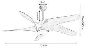 ZEVENTI - LED таванен вентилатор LUCCA LED/18W/230V Wi-Fi Tuya кафяв + дистанционно
