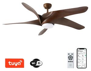 ZEVENTI - LED таванен вентилатор LUCCA LED/18W/230V Wi-Fi Tuya кафяв + дистанционно