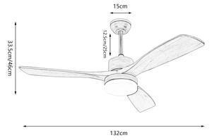 ZEVENTI - LED таванен вентилатор MARE LED/24W/230V Wi-Fi Tuya дъб + дистанционно управление