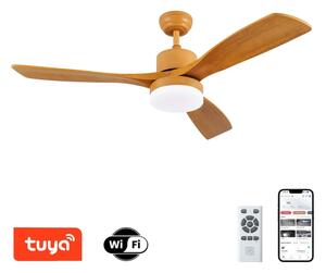 ZEVENTI - LED таванен вентилатор MARE LED/24W/230V Wi-Fi Tuya дъб + дистанционно управление