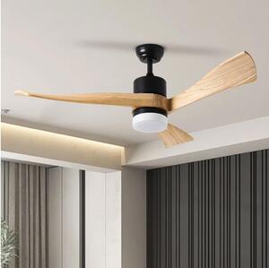 ZEVENTI - LED таванен вентилатор NATURITO LED/18W/230V Wi-Fi Tuya черен/дъб + дистанционно управление
