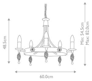 Elstead BY5-BLACK - Пендел BELFRY 5xE14/60W/230V