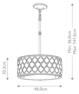 Feiss FE-LUCIA-B - Висящ полилей LUCIA 3xE27/60W/230V