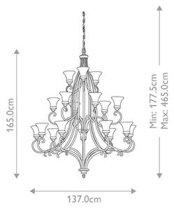 Feiss FE-DRAWING-ROOM18 - Пендел DRAWING ROOM 18xE27/60W/230V