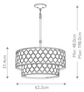 Feiss FE-LUCIA-P-E-2TR - Висящ полилей LUCIA 6xE27/60W/230V