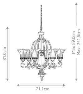 Feiss FE-DRAWING-ROOM6 - Пендел DRAWING ROOM 6xE27/60W/230V
