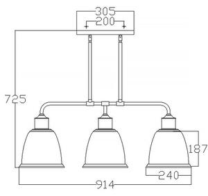 Feiss FE-HOBSON-3P-SN - Висящ полилей HOBSON 3xE27/60W/230V