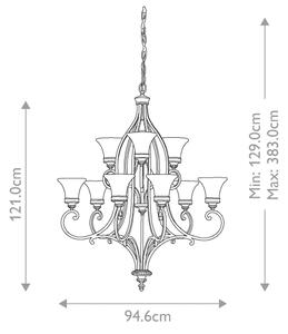 Feiss FE-DRAWING-ROOM9 - Пендел DRAWING ROOM 9xE27/60W/230V