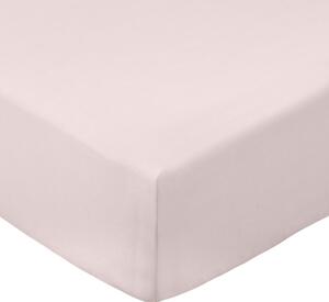 Розов еластичен чаршаф от памук перкал 90x190 cm Cotton Percale – Bianca