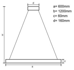 LED Димируем пендел LED/55W/230V 3000-6500K бял + дистанционно управление