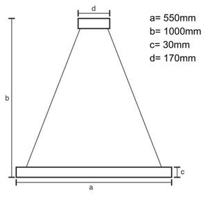 LED Димируем пендел LED/70W/230V 3000-6500K бял + дистанционно управление