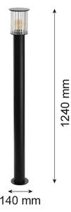 Argon 8750 - Екстериорна лампа NORFOLK 1xE27/15W/230V IP44 124 см черен