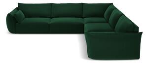 Тъмнозелен кадифен ъглов диван Vanda – Mazzini Sofas