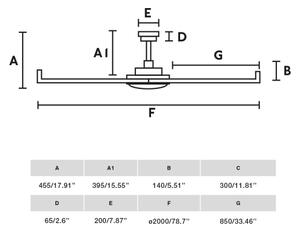 FARO 34203-130 - LED Вентилатор за таван ROTTERDAM XL LED/32W/230V черен Ø 200 см + д.у