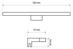 LED Лампа за огледало в баня MIRROR LED/7W/230V 50 см IP44 черен