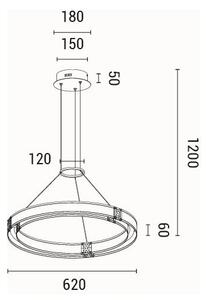 LED Пендел LED/21W/230V 3000K 42x120 см