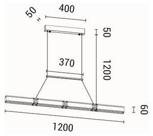 LED Пендел LED/21W/230V 3000K 45x120 см