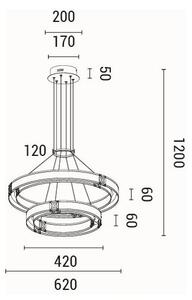 LED Пендел LED/62W/230V 3000K 62x120 см