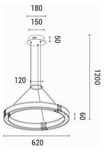 LED Пендел LED/33W/230V 3000K 62x120 см