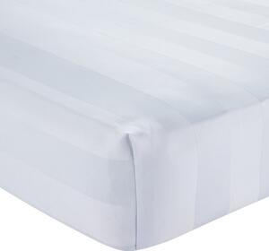 Бял еластичен сатенен чаршаф 150x200 cm So Soft Satin Stripe – Catherine Lansfield