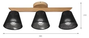 Brilagi - LED Полилей за повърхностен монтаж ANTHONY 3xE14/40W/230V дъб/черен