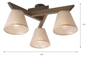 Brilagi - LED прикрепен полилей ANTHONY 3xE14/40W/230V дъб орех/бежов