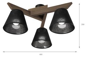 Brilagi - LED плафониера ANTHONY 3xE14/40W/230V дъб/орех/черна
