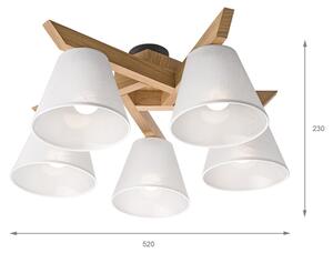 Brilagi - LED Полилей за повърхностен монтаж ANTHONY 5xE14/40W/230V дъб/бял