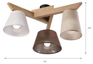 Brilagi - LED Полилей за повърхностен монтаж ANTHONY 3xE14/40W/230V дъб