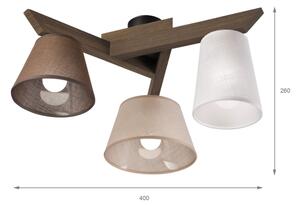 Brilagi - LED плафониера ANTHONY 3xE14/40W/230V дъб орех