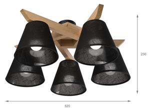 Brilagi - LED Полилей за повърхностен монтаж ANTHONY 5xE14/40W/230V дъб/черен