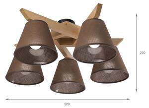 Brilagi - LED Полилей за повърхностен монтаж ANTHONY 5xE14/40W/230V дъб/кафяв