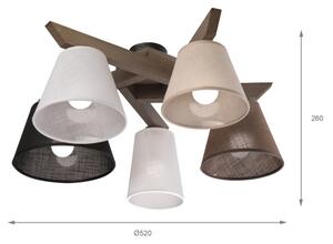 Brilagi - LED полилей ANTHONY 5xE14/40W/230V дъб орех