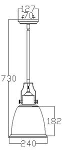 Feiss FE-HOBSON-P-M-SN - Висящ полилей HOBSON 1xE27/60W/230V сребрист
