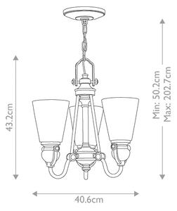 Hinkley HK-MAYFLOWER3 - Пендел MAYFLOWER 3xE27/60W/230V