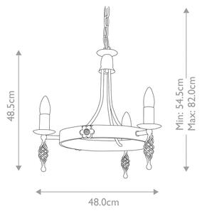 Elstead BY3-BLACK - Пендел BELFRY 3xE14/60W/230V