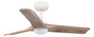 FARO 33805WT-1TW - LED вентилатор с функция за димиране HEYWOOD S 10W/230V дърво/бяло Ø 90 cm WT +ДУ