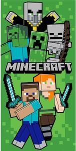Зелена памучна детска кърпа 70x140 cm Minecraft Let´s Survive – Jerry Fabrics
