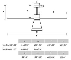 FARO 33762WT-24-LED Вентилатор с димер AMELIA L CONE LED/20W/230V сив Ø132 cm WT + DO