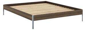 Кафяво двойно легло от масивен бор с включена подматрачна рамка 160x200 cm Core – Karup Design